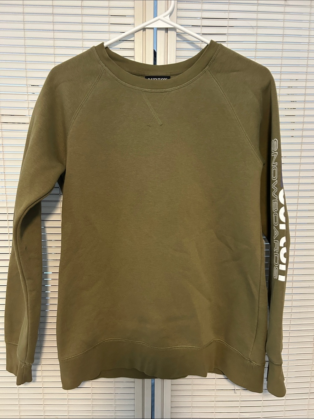 Burton Olive Green Crewneck Sweatshirt with Sleeve Logo